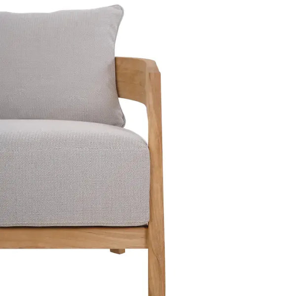 Bramble Raleigh Teak Single Seater W/ Seat & Back Cushions - Outdoor Teak-Bramble-Blue Hand Home