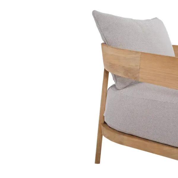 Bramble Raleigh Teak Single Seater W/ Seat & Back Cushions - Outdoor Teak-Bramble-Blue Hand Home