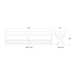 Renoir Upholstered Bench-Blue Hand Home