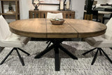Aiden 55"-73" Extension Dining Table - Reclaimed Pine/Iron Base-Blue Hand Home