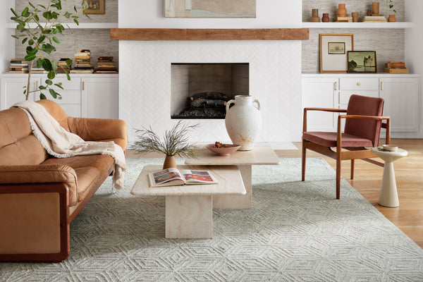 Magnolia Home by Joanna Gaines x Loloi Sarah Rug - Sky-Blue Hand Home