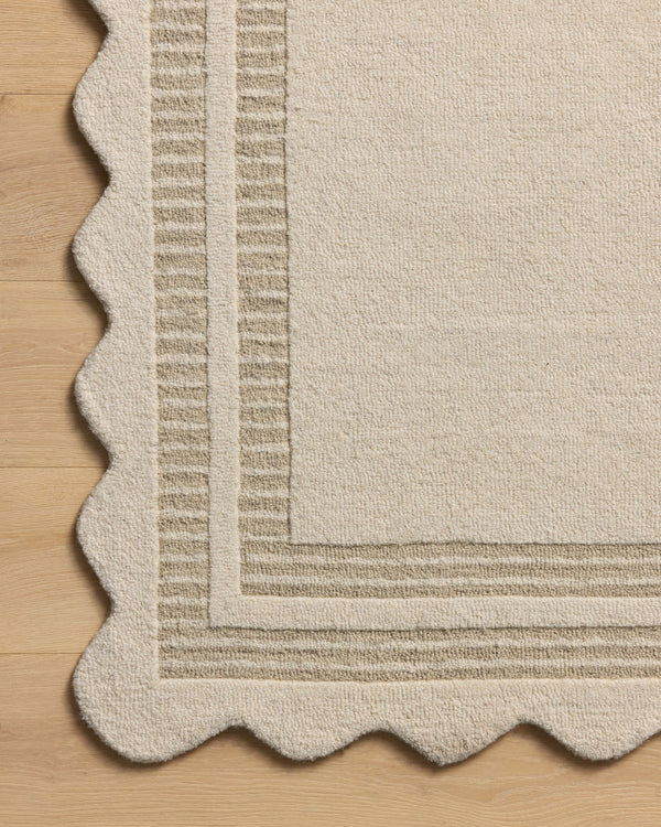 Chris Loves Julia x Loloi Scottie Rugs - Ivory / Grey-Blue Hand Home
