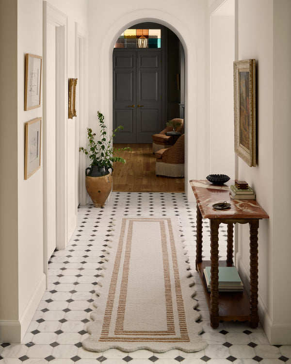 Chris Loves Julia x Loloi Scottie Rugs - Ivory / Rust-Blue Hand Home