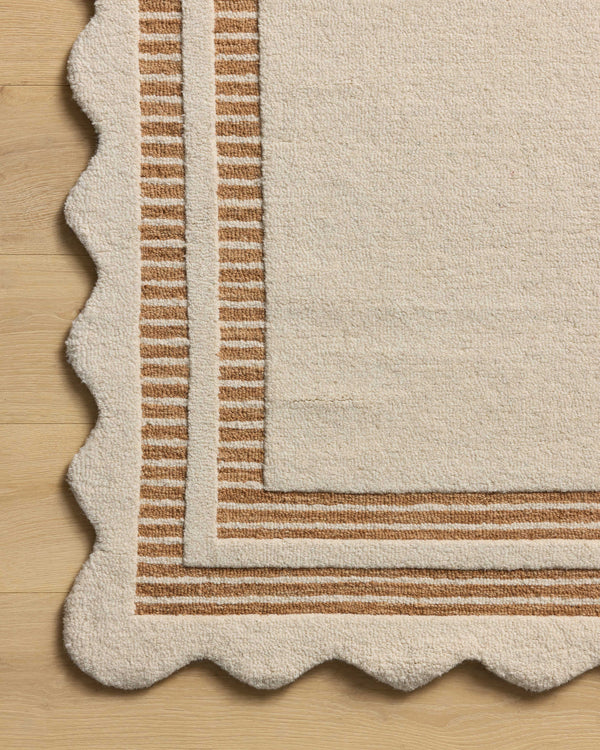 Chris Loves Julia x Loloi Scottie Rugs - Ivory / Rust-Blue Hand Home