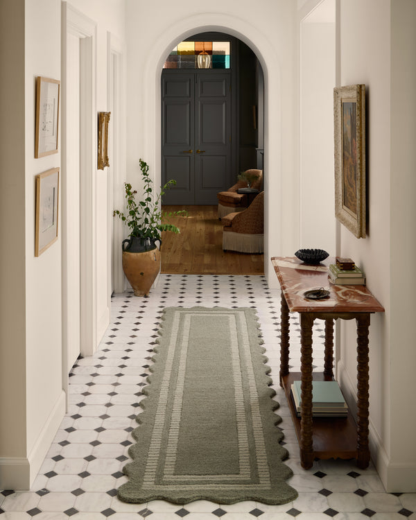 Chris Loves Julia x Loloi Scottie Rugs - Olive / Pebble-Blue Hand Home