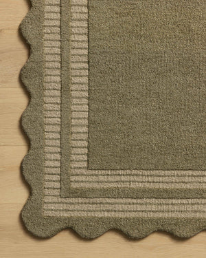 Chris Loves Julia x Loloi Scottie Rugs - Olive / Pebble-Blue Hand Home