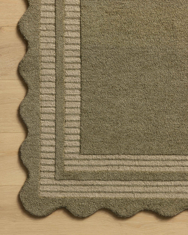 Chris Loves Julia x Loloi Scottie Rugs - Olive / Pebble-Blue Hand Home