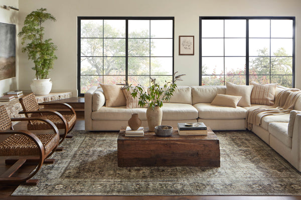 Magnolia Home by Joanna Gaines x Loloi Sinclair Rug - Pebble / Taupe-Blue Hand Home