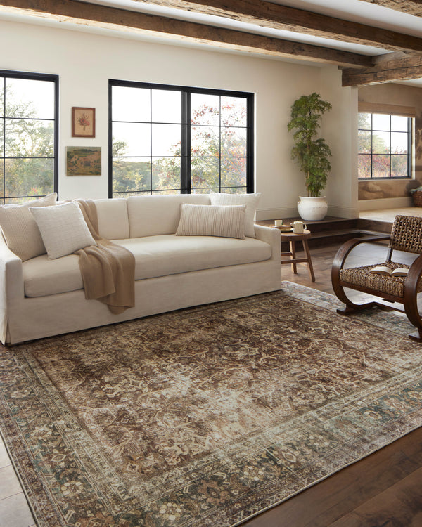 Magnolia Home by Joanna Gaines x Loloi Sinclair Rug - Rust / Lagoon-Blue Hand Home