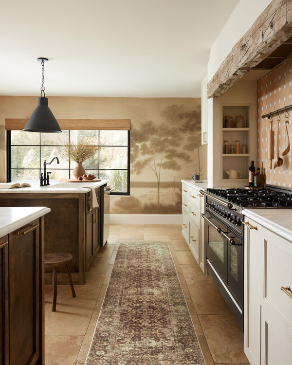 Magnolia Home by Joanna Gaines x Loloi Sinclair Rug - Rust / Lagoon-Blue Hand Home
