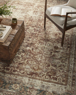 Magnolia Home by Joanna Gaines x Loloi Sinclair Rug - Rust / Lagoon-Blue Hand Home