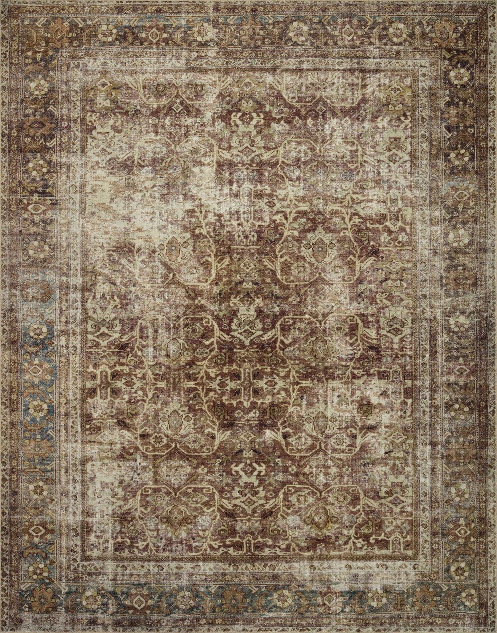Magnolia Home by Joanna Gaines x Loloi Sinclair Rug - Rust / Lagoon-Blue Hand Home