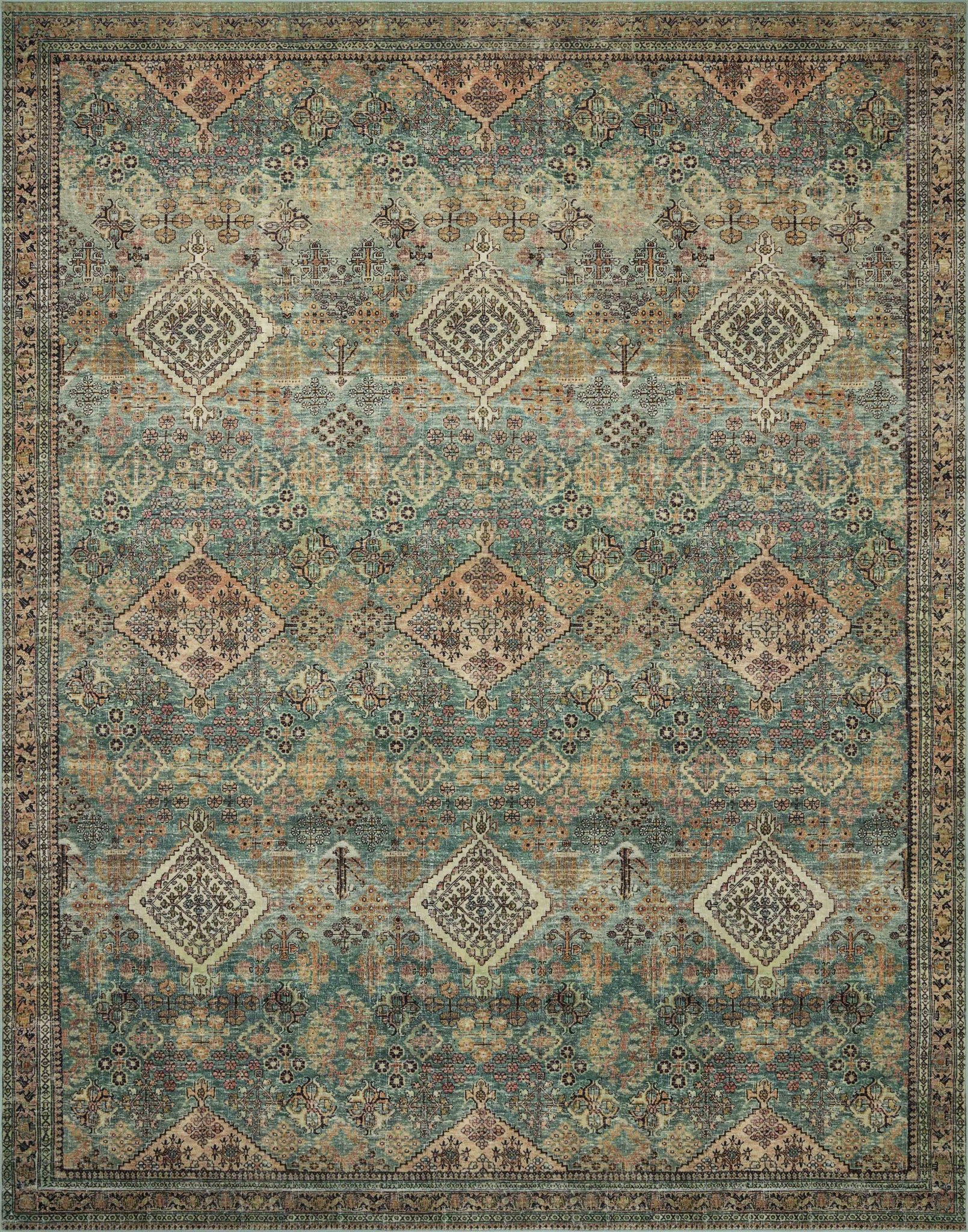 Loloi Sinclair Rug Collection - Turquoise / Multi - Magnolia Home by Joanna Gaines-Blue Hand Home