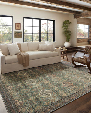 Magnolia Home by Joanna Gaines x Loloi Sinclair Rug - Turquoise / Multi-Blue Hand Home