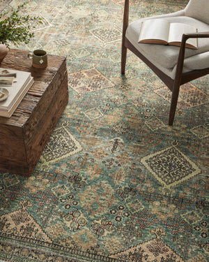 Magnolia Home by Joanna Gaines x Loloi Sinclair Rug - Turquoise / Multi-Blue Hand Home