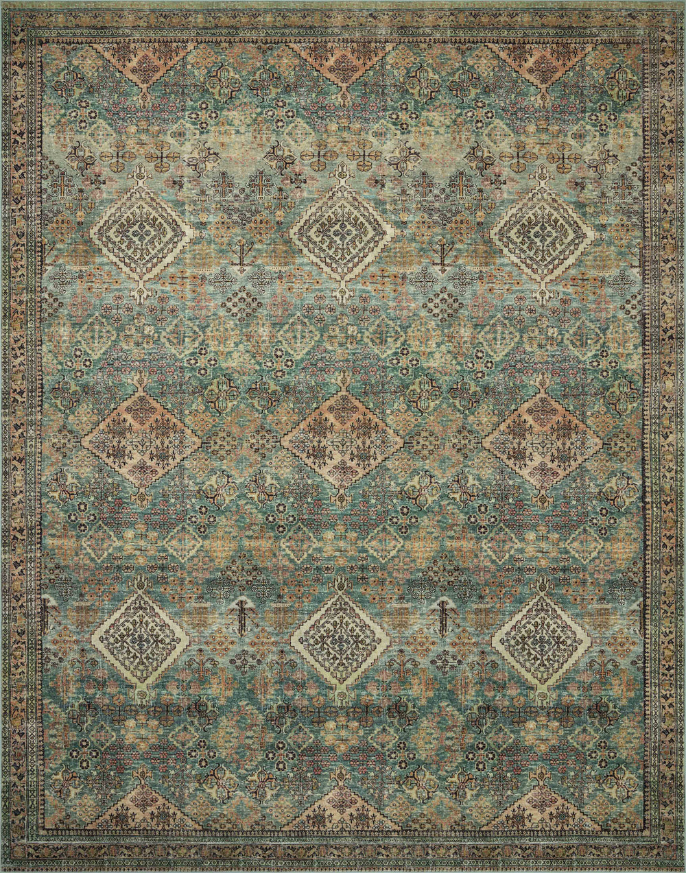 Magnolia Home by Joanna Gaines x Loloi Sinclair Rug - Turquoise / Multi-Blue Hand Home