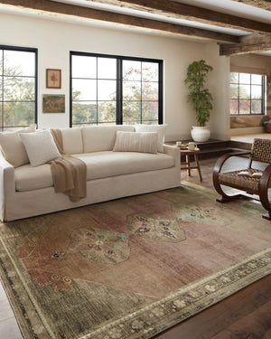 Magnolia Home by Joanna Gaines x Loloi Sinclair Rug - Clay / Tobacco-Blue Hand Home