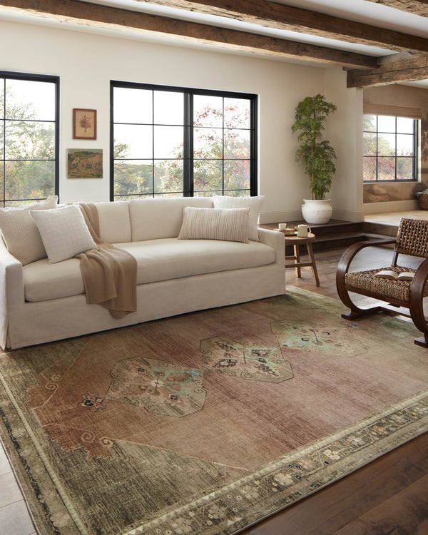 Magnolia Home by Joanna Gaines x Loloi Sinclair Rug - Clay / Tobacco-Blue Hand Home