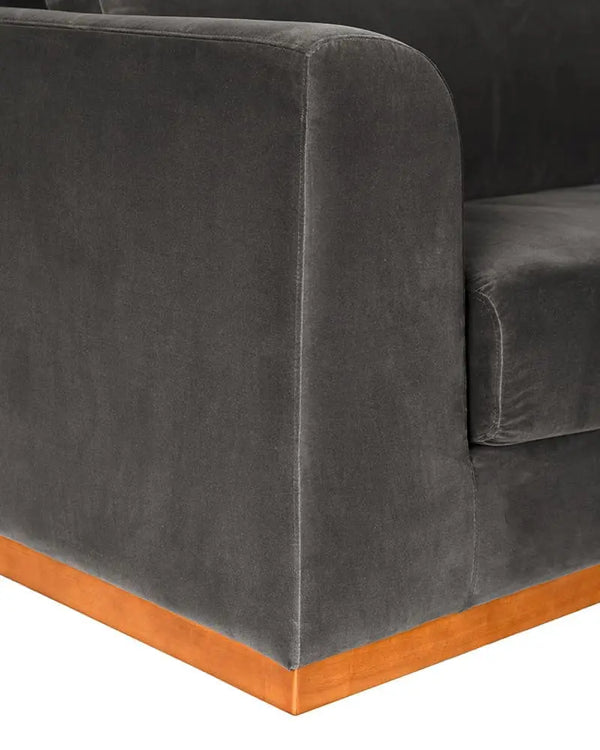 Seville Sofa, Grey Velvet-Noir Furniture-Blue Hand Home