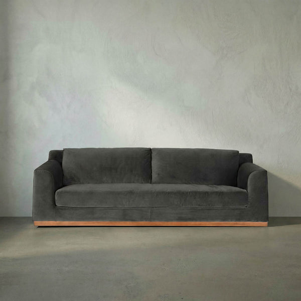 Seville Sofa, Grey Velvet-Noir Furniture-Blue Hand Home