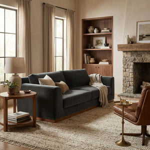 Seville Sofa, Grey Velvet-Noir Furniture-Blue Hand Home