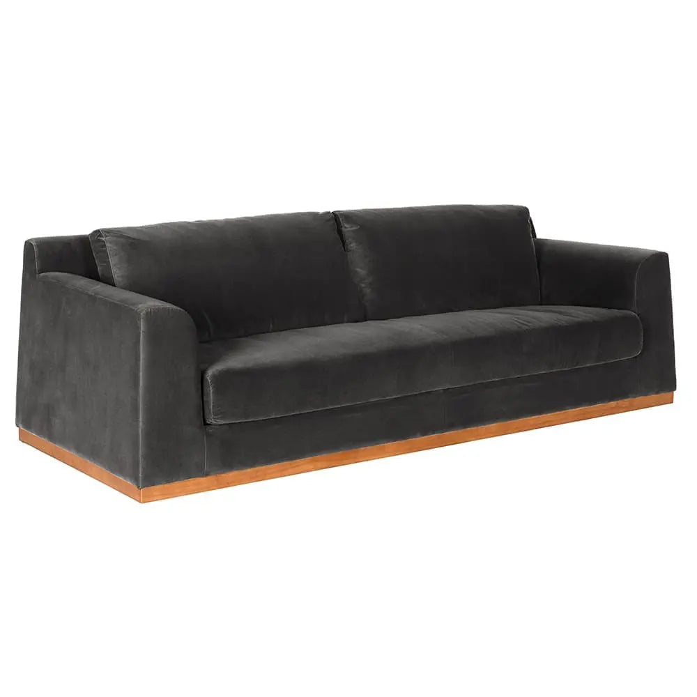 Seville Sofa, Grey Velvet-Noir Furniture-Blue Hand Home
