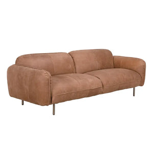 Franklin Sofa, Coris Brown Leather-Noir Furniture-Blue Hand Home