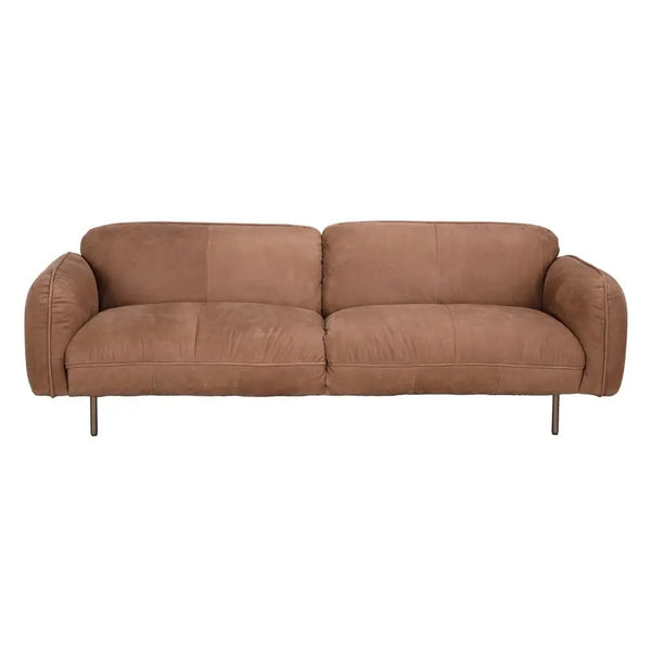 Franklin Sofa, Coris Brown Leather-Noir Furniture-Blue Hand Home