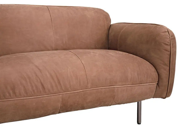 Franklin Sofa, Coris Brown Leather-Noir Furniture-Blue Hand Home