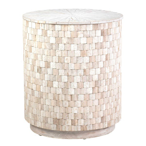 Fulton Storage Side Table, White Wash