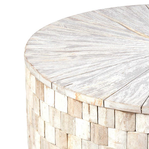 Fulton Storage Side Table, White Wash