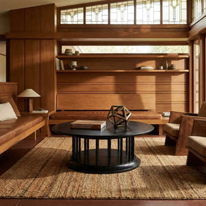 Round Coffee Table-Noir Furniture-Blue Hand Home