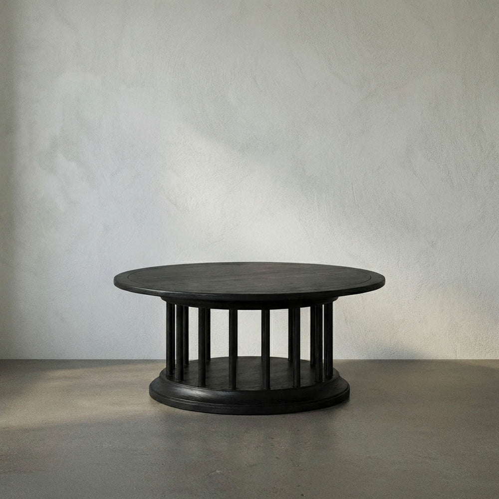 Round Coffee Table-Noir Furniture-Blue Hand Home