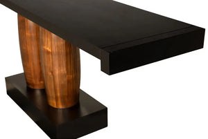 Console With Two-Pedestal-Noir Furniture-Blue Hand Home