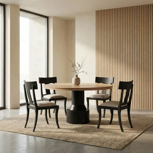 60″ Round Dining Table-Noir Furniture-Blue Hand Home