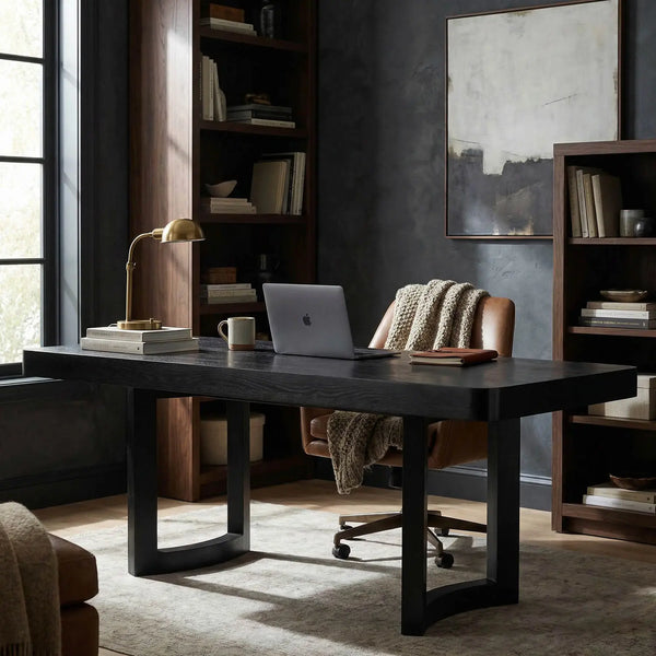 Dining Table With Bow Legs-Noir Furniture-Blue Hand Home