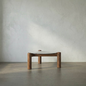 Round Coffee Table with Glass Top-Noir Furniture-Blue Hand Home