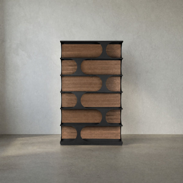 Bookcase with Metal Details-Noir Furniture-Blue Hand Home