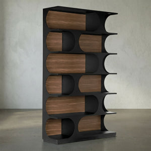 Bookcase with Metal Details-Noir Furniture-Blue Hand Home