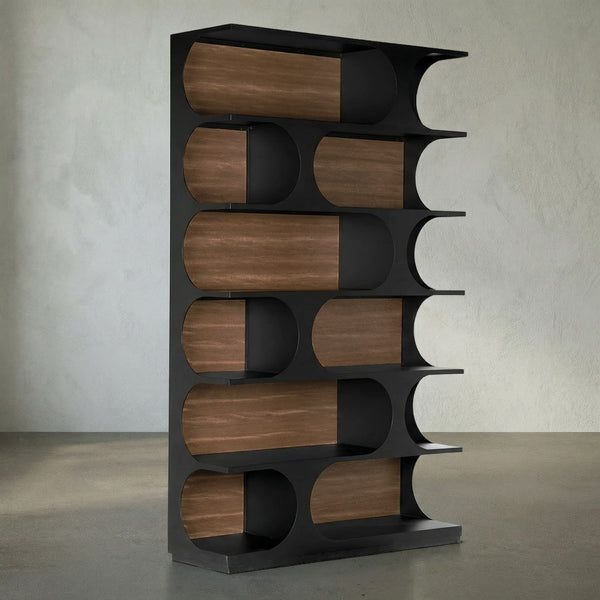 Bookcase with Metal Details-Noir Furniture-Blue Hand Home
