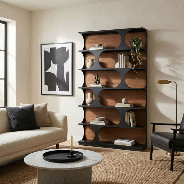 Bookcase with Metal Details-Noir Furniture-Blue Hand Home