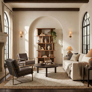 Walnut Bookcase-Noir Furniture-Blue Hand Home