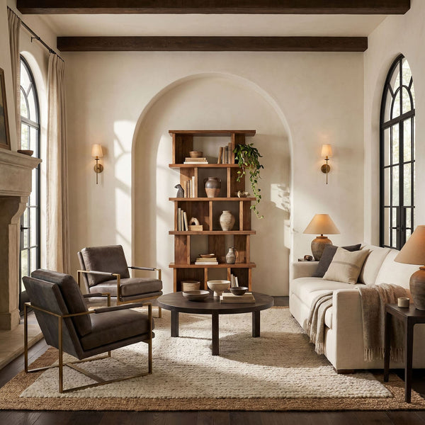 Walnut Bookcase-Noir Furniture-Blue Hand Home