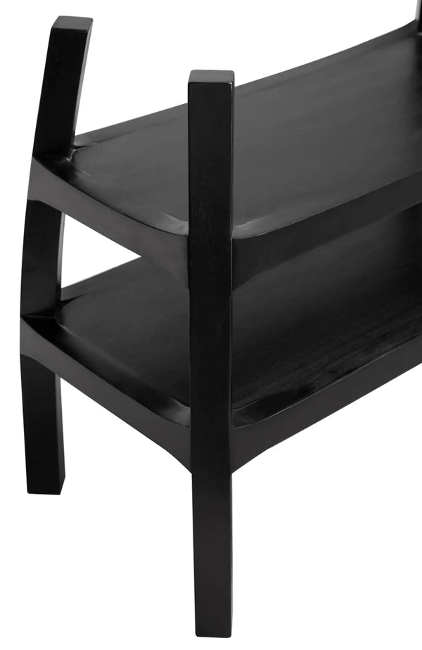 SX Side Table Twist in Charcoal Black Finish-Noir Furniture-Blue Hand Home
