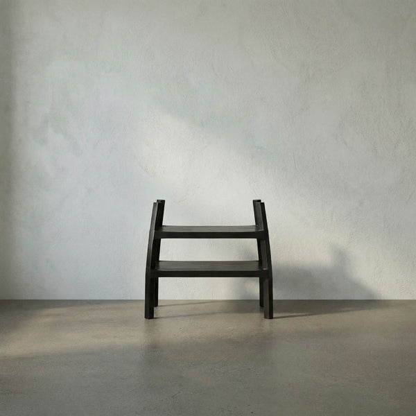 SX Side Table Twist in Charcoal Black Finish-Noir Furniture-Blue Hand Home