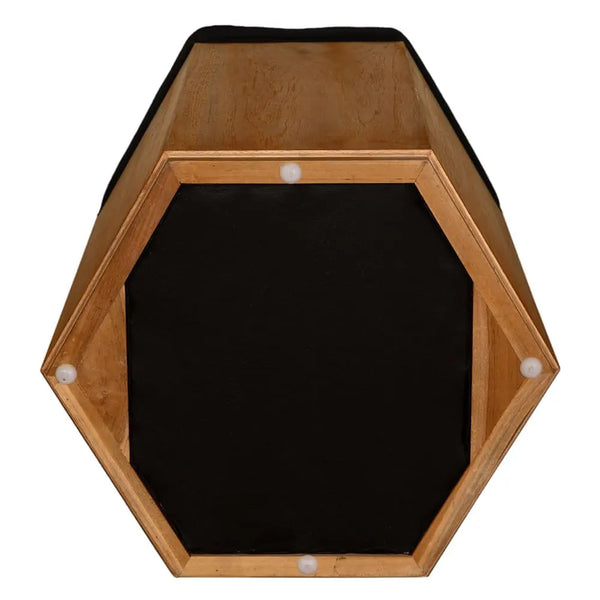 SX Octagon Stool C - Premium Handcrafted Teak Wood Stool-Noir Furniture-Blue Hand Home