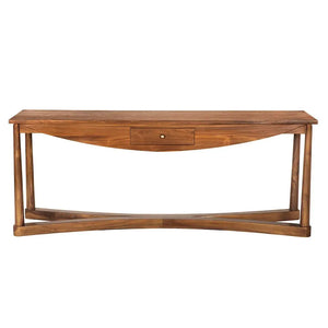Bow Front Console, Teak-Noir Furniture-Blue Hand Home