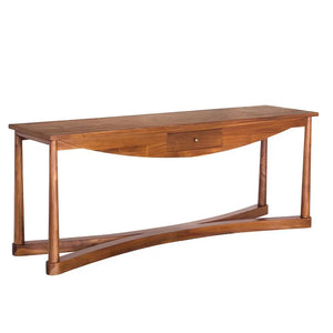 Bow Front Console, Teak-Noir Furniture-Blue Hand Home