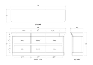 Bramble Sandhurst Larger Console In Fruitwood-Bramble-Blue Hand Home