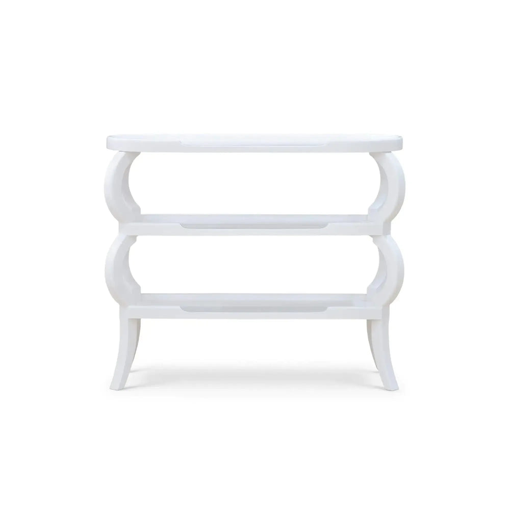 Bramble Savanah 3 Tiered Console Table In True White-Bramble-Blue Hand Home